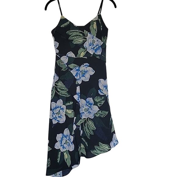 Banana Republic Chelsea Strappy Asymmetrical Floral Dress, Size 0P - Picture 1 of 8